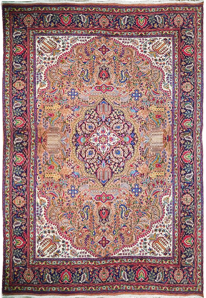 Handcrafted Honey Color Persian Tabriz Rug 9'5" x 12'10": Handcrafted Honey Color Persian Tabriz Rug 9'5" x 12'10" Free continental US Shipping Enhance your living space with this exquisite handcrafted Persian Tabriz rug, featuring traditional designs that a