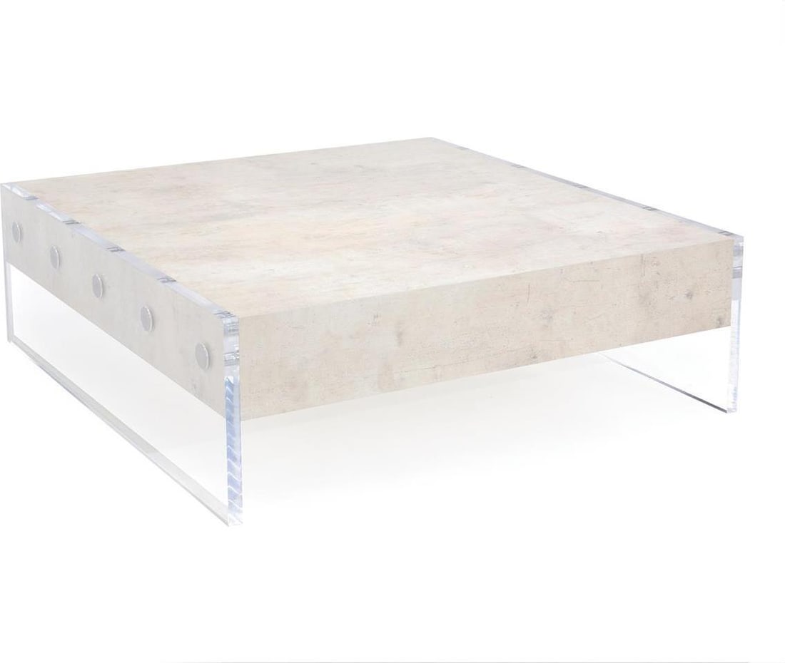 John-Richard Besson Cocktail Table Polished Steel Transitional Style (1 of 5)