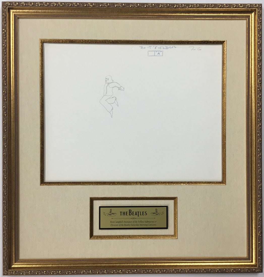 1968 Beatles Yellow Submarine Production Drawing George Harrison by Ron Campbell: 1968 Beatles Yellow Submarine Production Drawing George Harrison by Ron Campbell This stunning original 1968 production drawing of George Harrison from the classic Beatles film 'Yellow Submarine' brin
