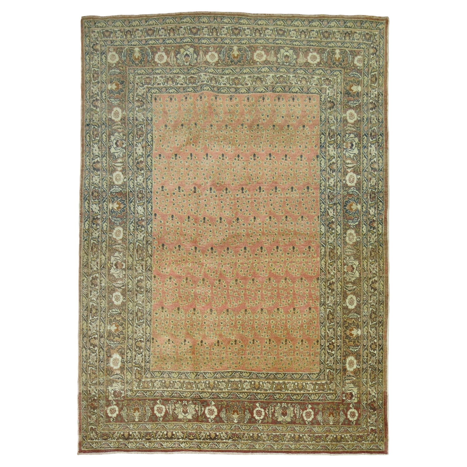 Hadji Jalili Tabriz Antique Rug 19th Century Persian 109 x 148 in: Hadji Jalili Tabriz Antique Rug 19th Century Persian 109 x 148 in Discover the beauty of this exquisite 19th-century Persian Tabriz rug, meticulously woven by the renowned Hadji Jalili workshop in Tab