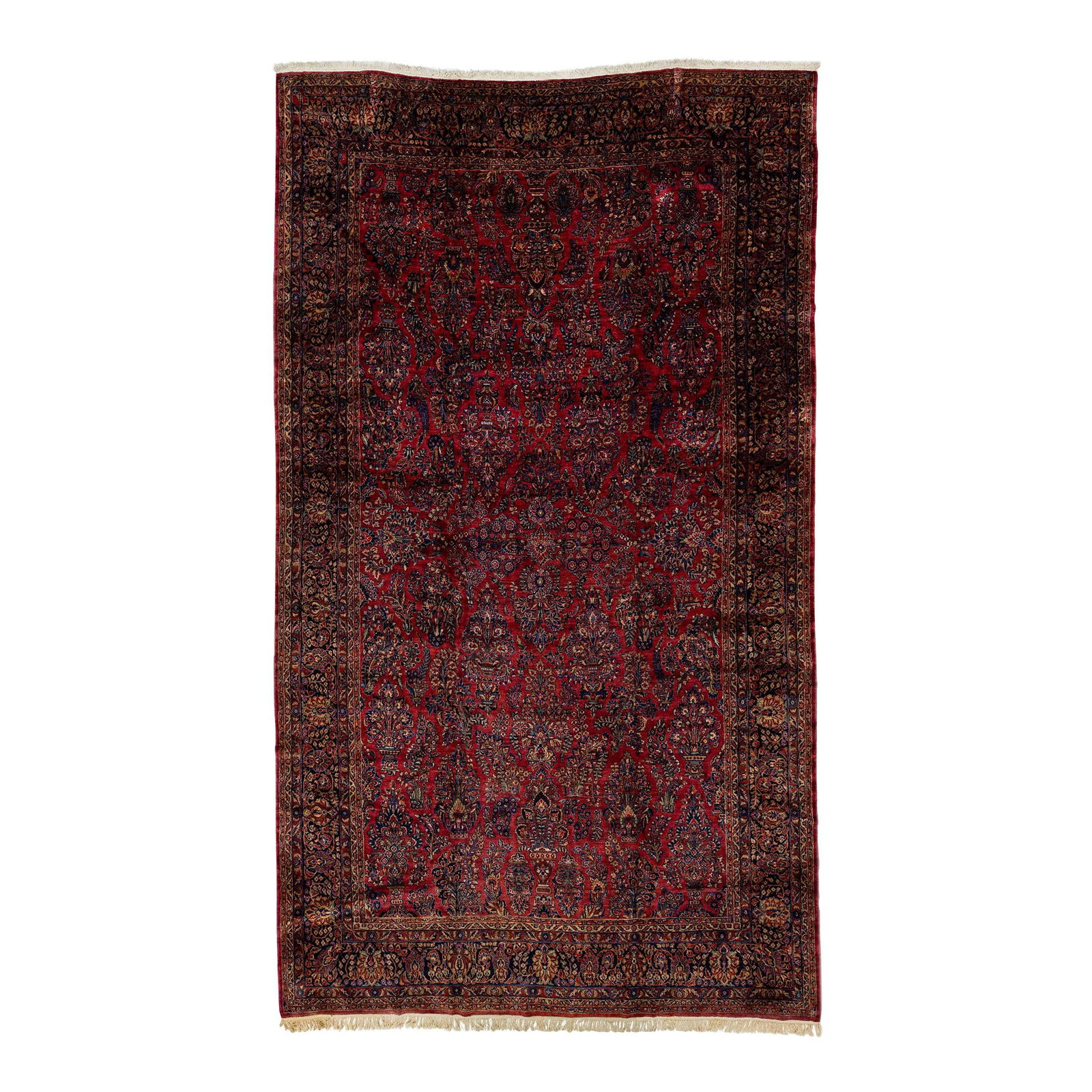 Antique Persian Sarouk Wool Rug 11'4 x 19'6 Red Floral Design (1 of 7)