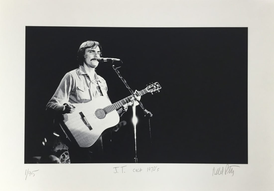 Neil Portnoy Signed Limited Edition Giclee James Taylor 14 x 20: Neil Portnoy Signed Limited Edition Giclee James Taylor 14 x 20 This original giclee print by Neil Portnoy features a striking image of James Taylor, created during the 1970s. The artwork is signed an