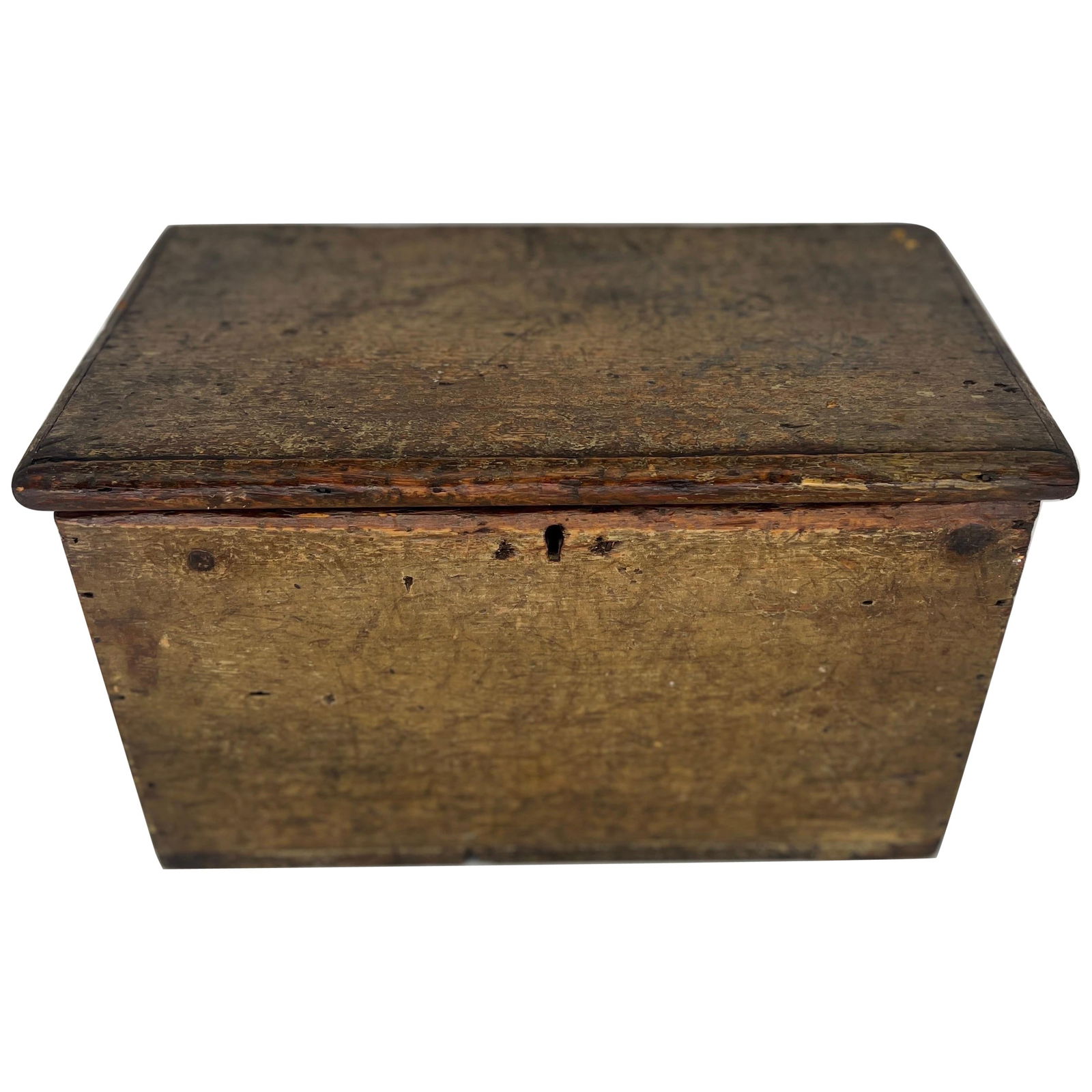 19th Century American Primitive Hand-Painted Storage Box: 19th Century American Primitive Hand-Painted Storage Box This Antique Primitive American Paint Decorated Tool or Document Storage Box is a captivating piece of folk art that embodies the rustic charm