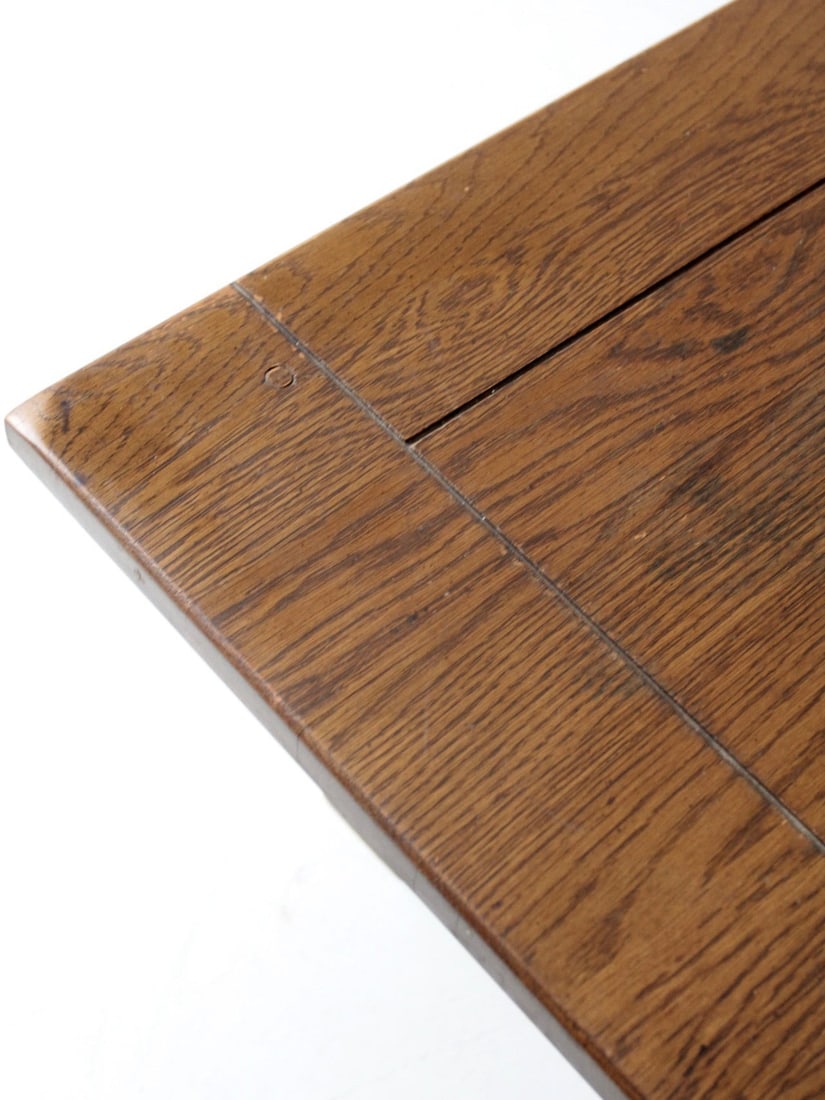 Mid Century Rustic Oak Coffee Table Solid Oak Lodge Design - 11