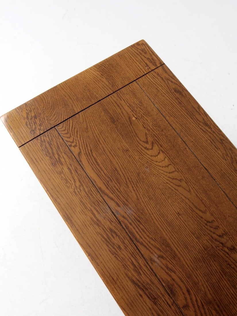 Mid Century Rustic Oak Coffee Table Solid Oak Lodge Design - 4