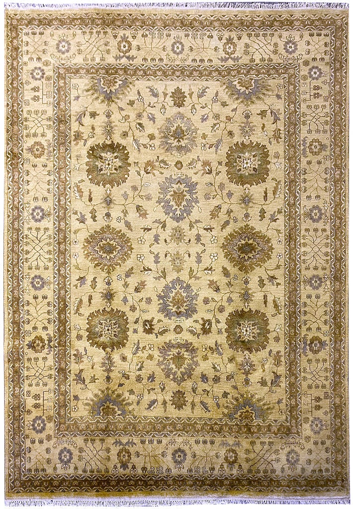 8' x 10.3' Handmade Agra Wool Area Rug Neutral Colors (1 of 9)