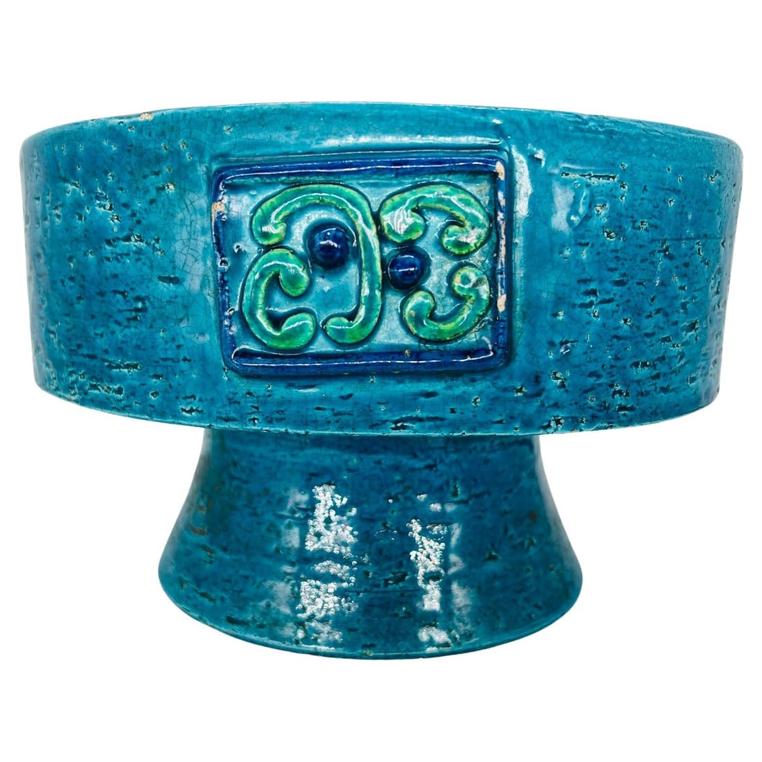 Mid-Century Modern Italian Pottery Centerpiece by Aldo Londi for Bitossi circa 1960: Mid-Century Modern Italian Pottery Centerpiece by Aldo Londi for Bitossi circa 1960 This vintage mid-century centerpiece was designed by Aldo Londi for Bitossi Pottery in Italy around 1960. It