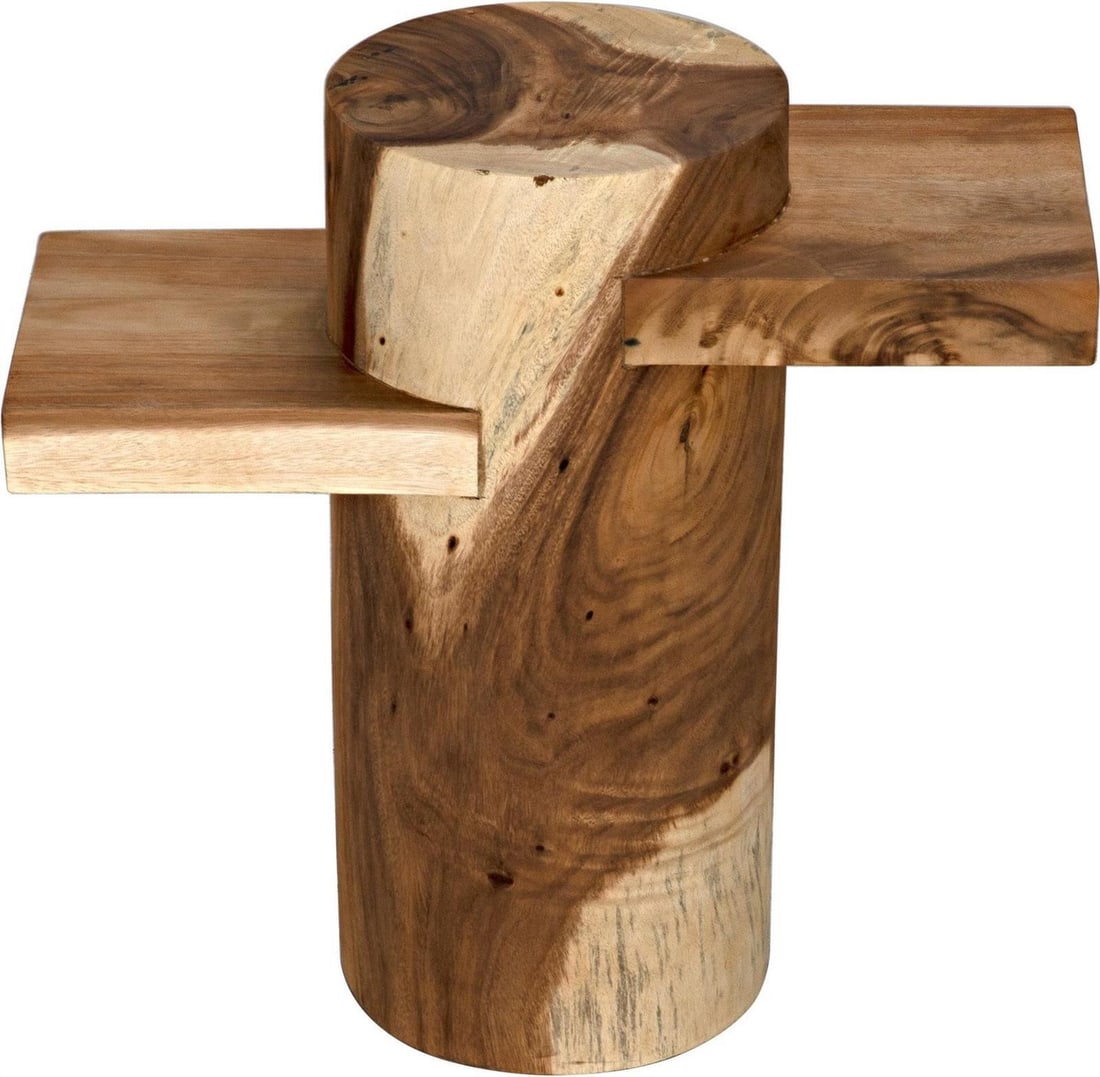 Rustic Charm Side Table Noir Tabula Collection Metal Munggur Wood: Rustic Charm Side Table Noir Tabula Collection Metal Munggur Wood Embrace the rustic charm with this exquisite side table from the Tabula Collection. Crafted from a combination of Metal and Munggur Wo