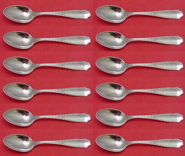 Tiffany & Co Marquise Sterling Silver Soup Spoon Set of 12: Tiffany & Co Marquise Sterling Silver Soup Spoon Set of 12 Enhance your dining experience with this exquisite set of 12 place soup spoons by Tiffany & Co. Crafted from high-quality sterling silver, ea