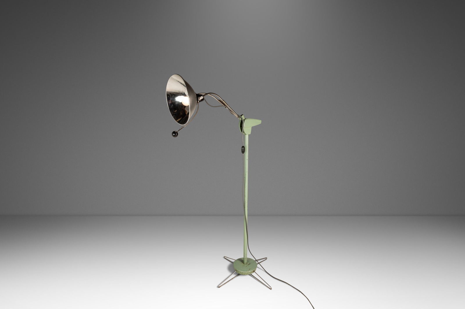 Vintage 1960s Patinaed Medical Floor Lamp Wilmot Castle Industrial Six Foot Tall (1 of 18)