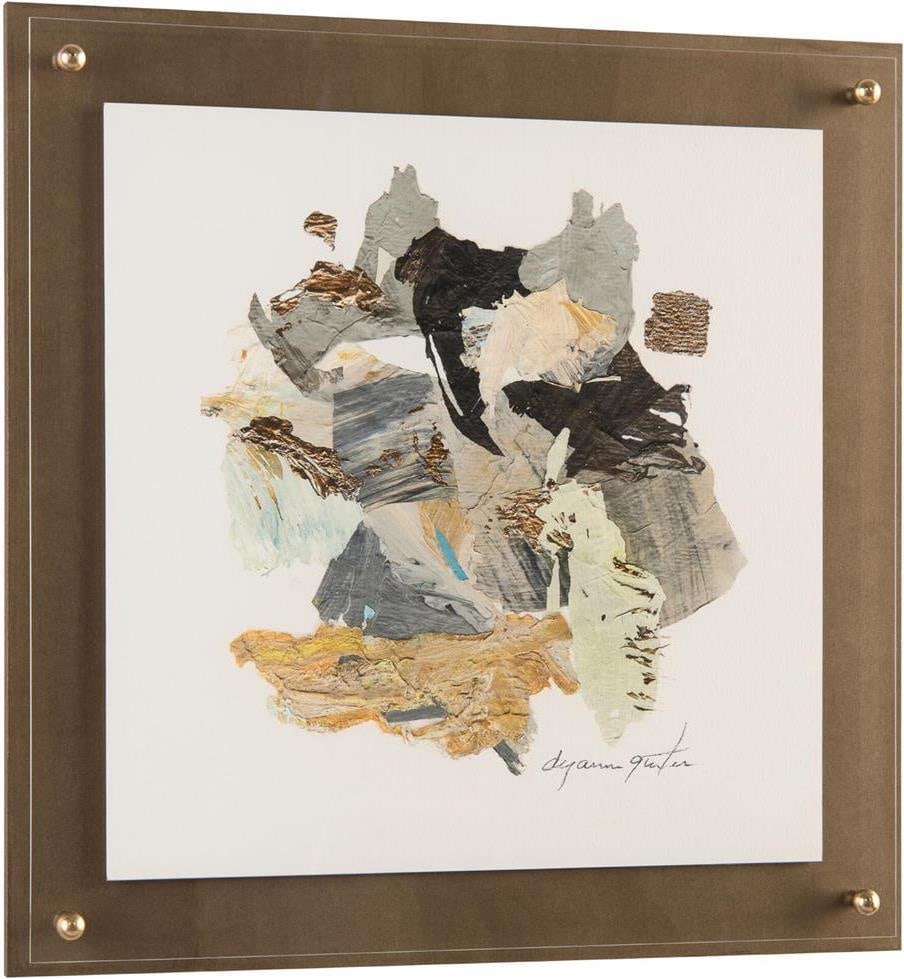 Dyann Gunter Gold Bolts Acrylic Artwork Vertical 25x25: Dyann Gunter Gold Bolts Acrylic Artwork Vertical 25x25 Introducing the striking 'Rhapsody IV' by Dyann Gunter, a captivating acrylic pouf that adds a touch of elegance to any space. This art piece fea