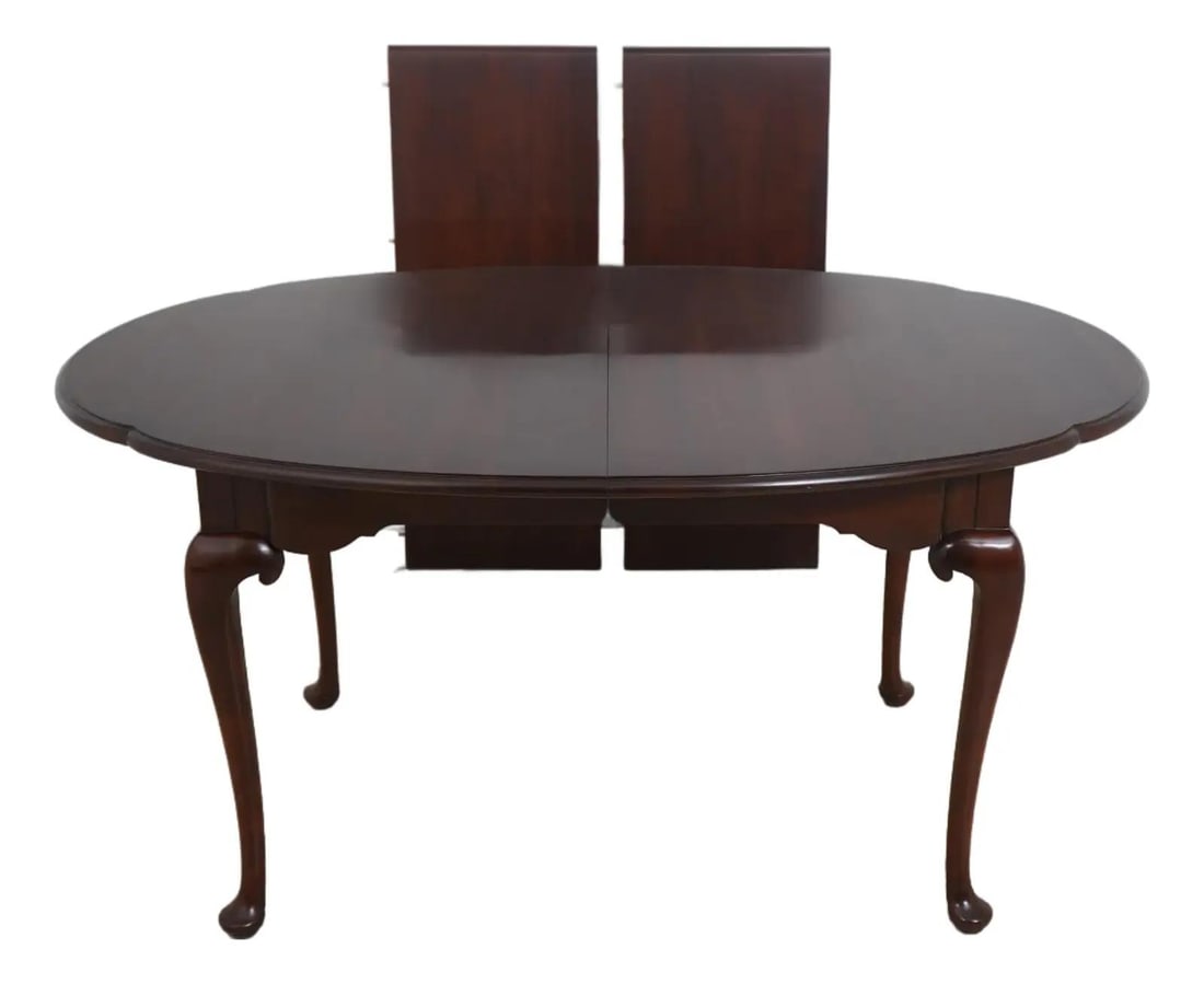 Oval Cherry Dining Table with Queen Anne Legs in Old Towne Finish (1 of 10)