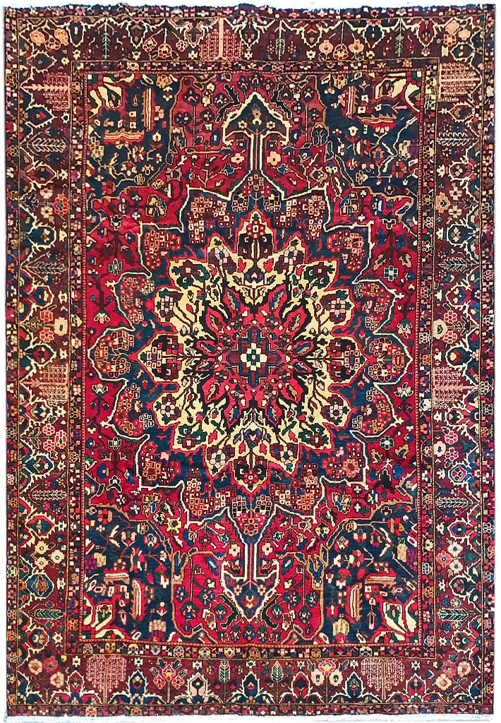 Authentic Persian Bakhtiar Tribal Rug 10.5 x 13.8 Handwoven Wool (1 of 9)