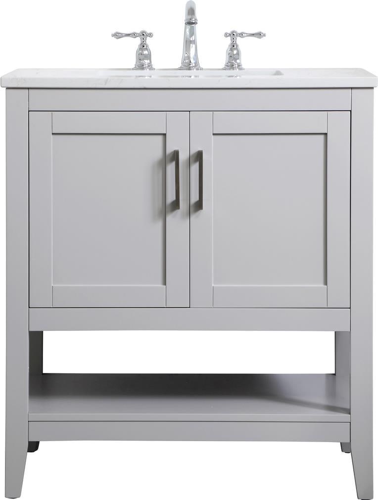 Elegant Lighting Gray Transitional Bathroom Vanity 34H 30W 19D: Elegant Lighting Gray Transitional Bathroom Vanity 34H 30W 19D This elegant gray vanity is the perfect solution for small spaces, combining style and functionality. With its transitional design, it fi