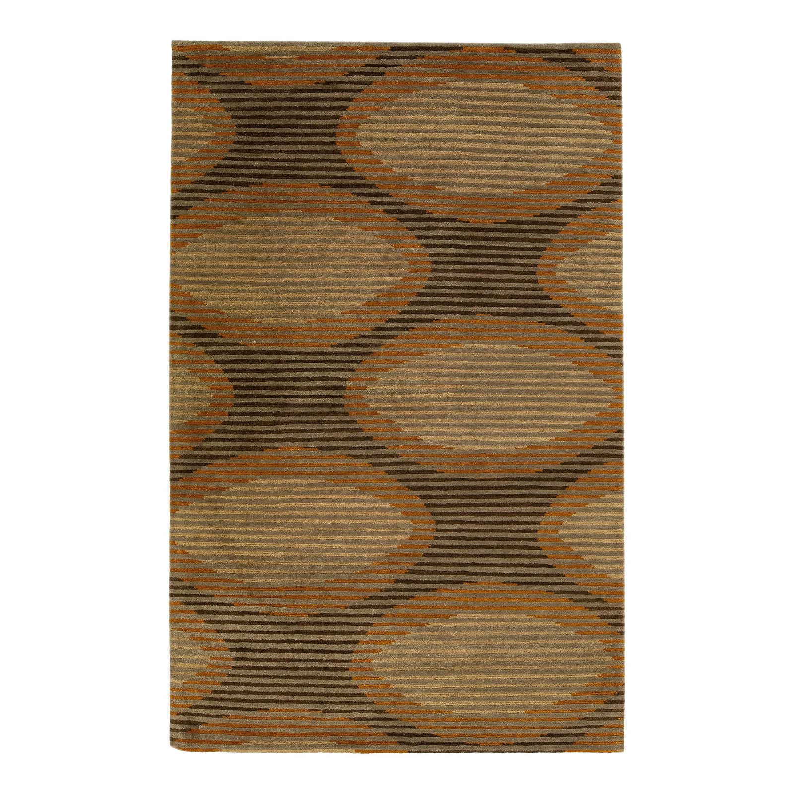Modern Abstract Hand-Tufted Wool Rug 6' x 9' Brown Tufenkian: Modern Abstract Hand-Tufted Wool Rug 6' x 9' Brown Tufenkian Enhance your living space with this modern abstract hand-tufted wool rug. Featuring a rich brown base adorned with stylish accents in gray,