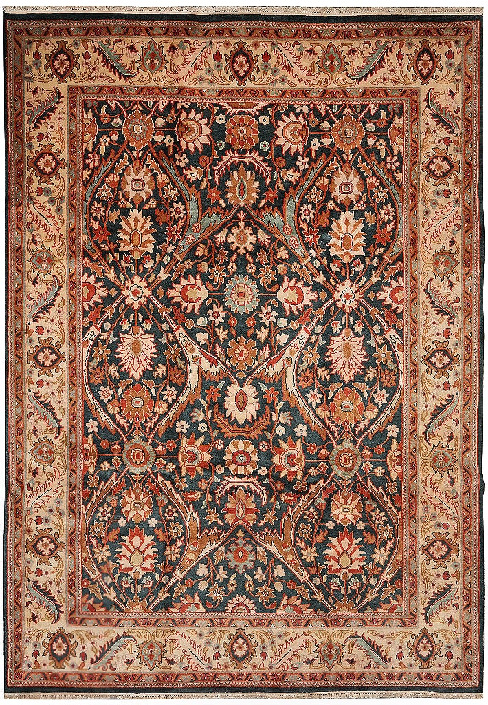 Handmade Jaipur Persian Wool Rug 9 x 12 Inch Traditional Sultanabad Design: Handmade Jaipur Persian Wool Rug 9 x 12 Inch Traditional Sultanabad Design Free continental US Shipping This handmade Jaipur area rug features a traditional Sultanabad pattern, expertly hand-knotted f