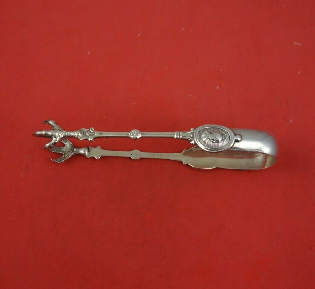 Wendt Medallion Sterling Silver Ice Tong Eagle Claw 6.5 Inch Serving Piece: Wendt Medallion Sterling Silver Ice Tong Eagle Claw 6.5 Inch Serving Piece This exquisite ice tong is crafted from sterling silver and features a stunning eagle claw design, part of the renowned Medal