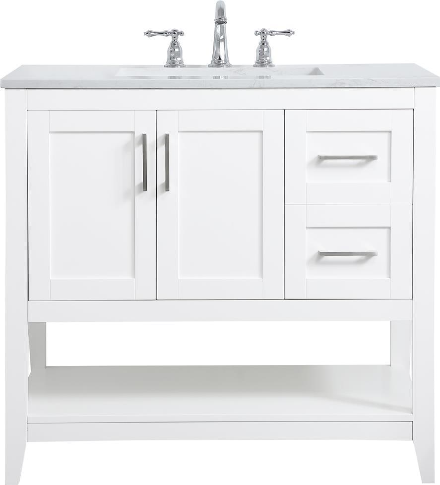 Elegant Lighting 36 Inch Transitional Bathroom Vanity in White: Elegant Lighting 36 Inch Transitional Bathroom Vanity in White Elevate your bathroom decor with this elegant 36" vanity, showcasing a sleek white finish. Crafted in a transitional style, this vanity c