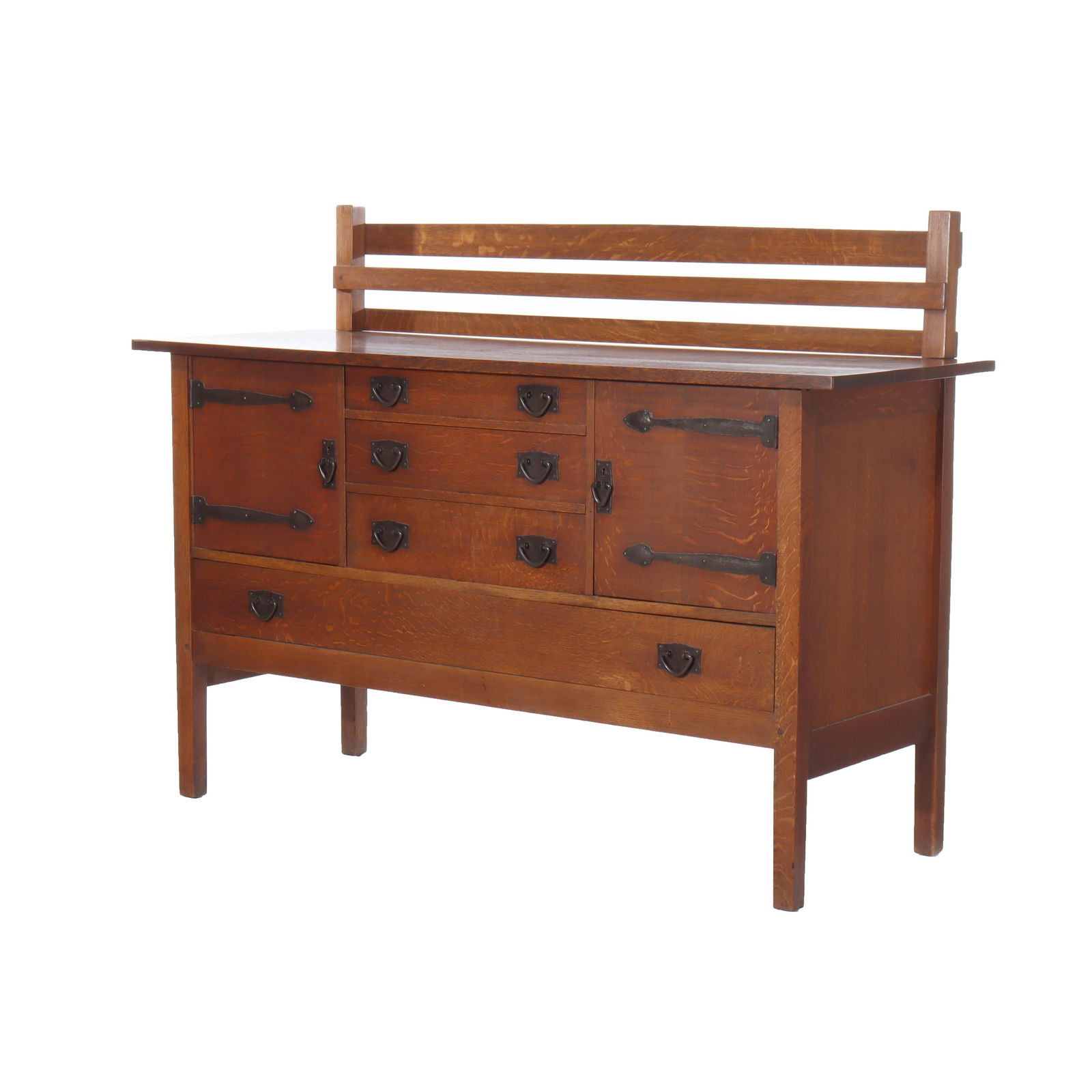 Gustav Stickley C1910 Oak Strap Hinged Sideboard Arts and Crafts Antique (1 of 16)