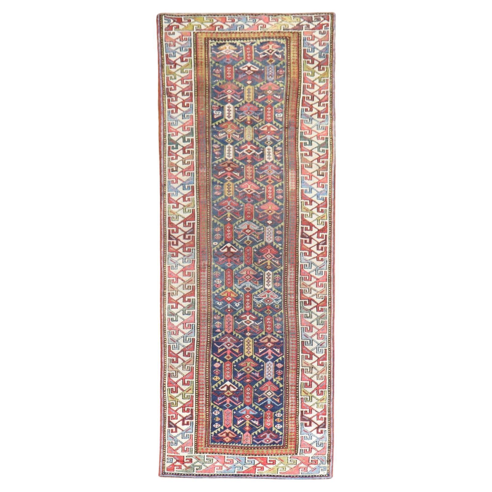 Early 20th Century Hand-Woven Caucasian Gendje Runner 41 x 117 in Wool Tribal Rug (1 of 10)