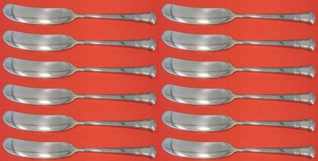 Tiffany & Co. Windham Sterling Silver Butter Spreader Set 12 pcs: Tiffany & Co. Windham Sterling Silver Butter Spreader Set 12 pcs Enhance your dining experience with this elegant 12-piece butter spreader set from Tiffany & Co., featuring the classic Windham pattern