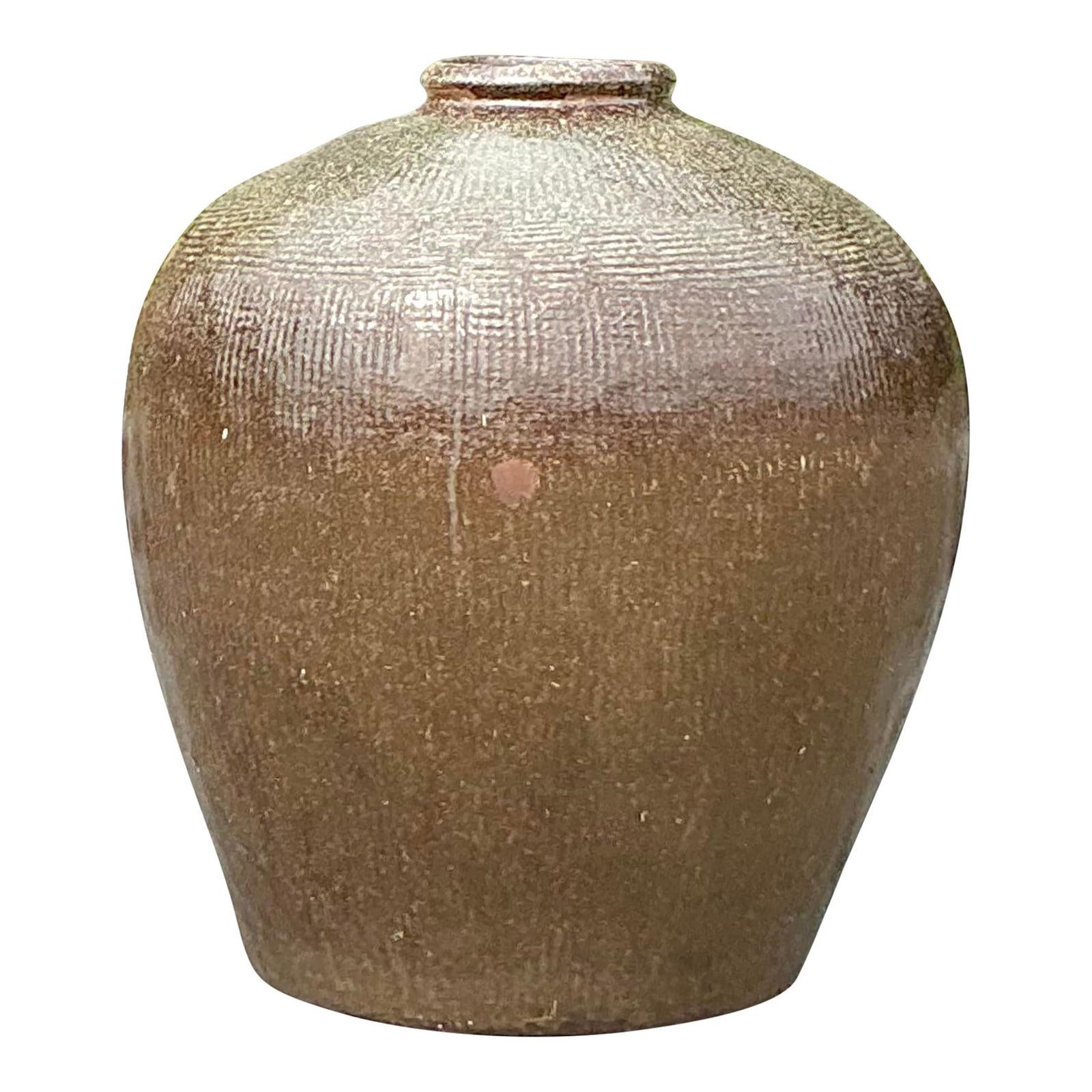 Monumental Vintage Glazed Earthenware Jug 23 x 26.75 Coffee Color (1 of 8)