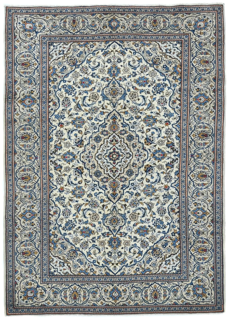 Hand-Knotted Vintage Oriental Wool Rug 7x10 ft Floral Design (1 of 13)