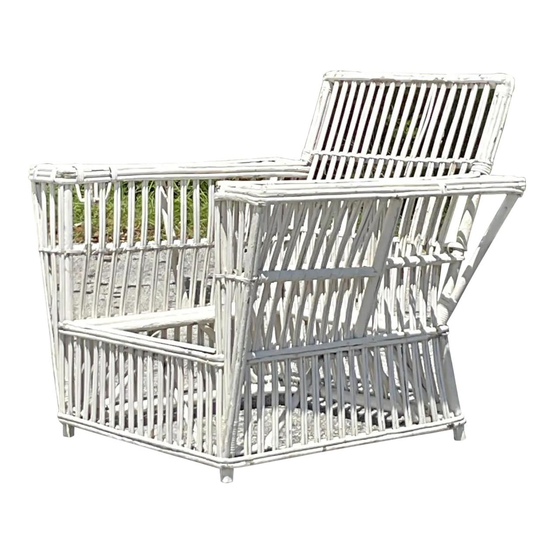 Vintage Coastal Stick Rattan Lounge Chair by Bielecky Brothers: Vintage Coastal Stick Rattan Lounge Chair by Bielecky Brothers Discover the charm of coastal living with this Vintage Coastal Stick Rattan Lounge Chair, inspired by the renowned designs of Bielecky Br