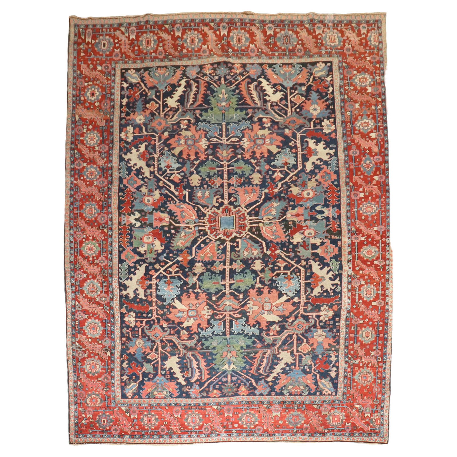 Antique Persian Serapi Carpet Late 19th Century Wool Hand-Knotted 119 x 152 in (1 of 18)