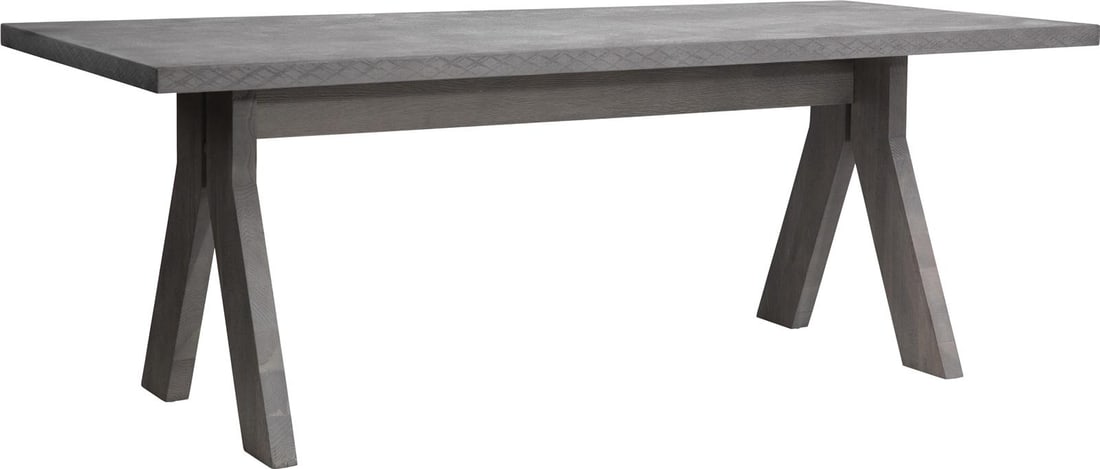 Augusto Dining Table Charcoal Gray Concrete Oak Wood Modern Design (1 of 5)