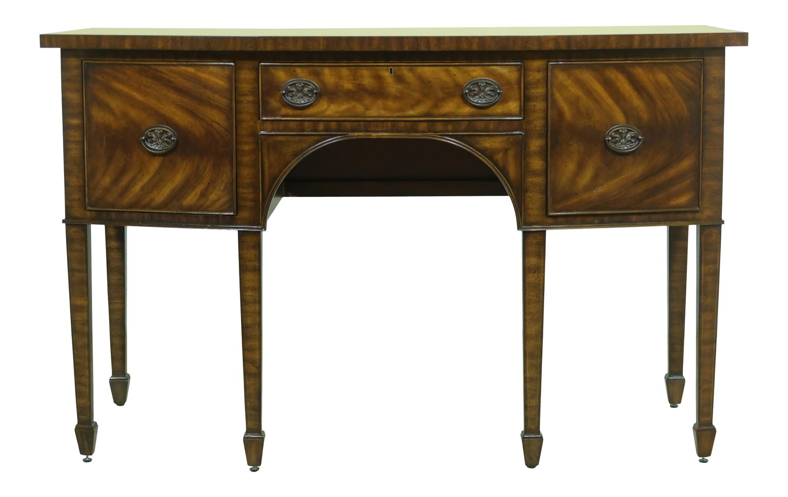 Maitland Smith Federal Style Flame Mahogany Sideboard Solid Brass Hardware: Maitland Smith Federal Style Flame Mahogany Sideboard Solid Brass Hardware This exquisite Maitland Smith Federal Style Flame Mahogany Sideboard is a stunning piece of furniture that showcases traditio
