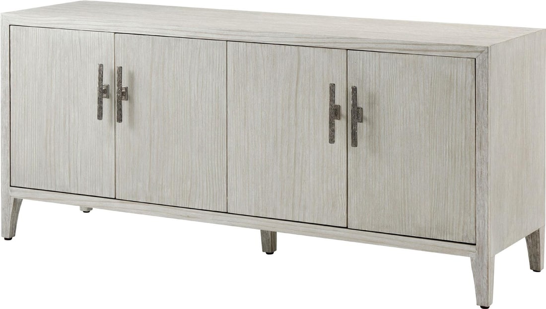 Theodore Alexander Sea Salt Entertainment Console 30H 68W 19D: Theodore Alexander Sea Salt Entertainment Console 30H 68W 19D Introducing the Sea Salt Entertainment Console by Theodore Alexander, a stunning addition to your living space. This console features a be