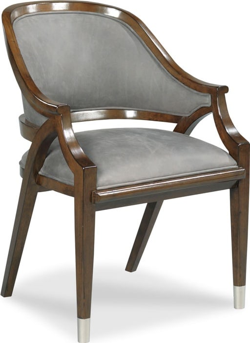 Woodbridge Belmont Gray Leather Barrel Chair Teak Rattan Finish: Woodbridge Belmont Gray Leather Barrel Chair Teak Rattan Finish Introducing the Belmont Gray Leather Barrel Chair, a stylish addition to your living space. This chair features a sleek gray leather uph