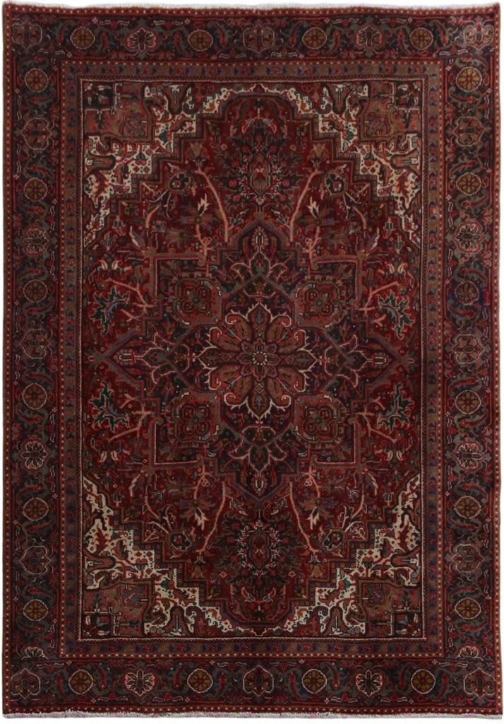 7.3 x 9.6 Maroon Persian Kashan Rug (1 of 6)