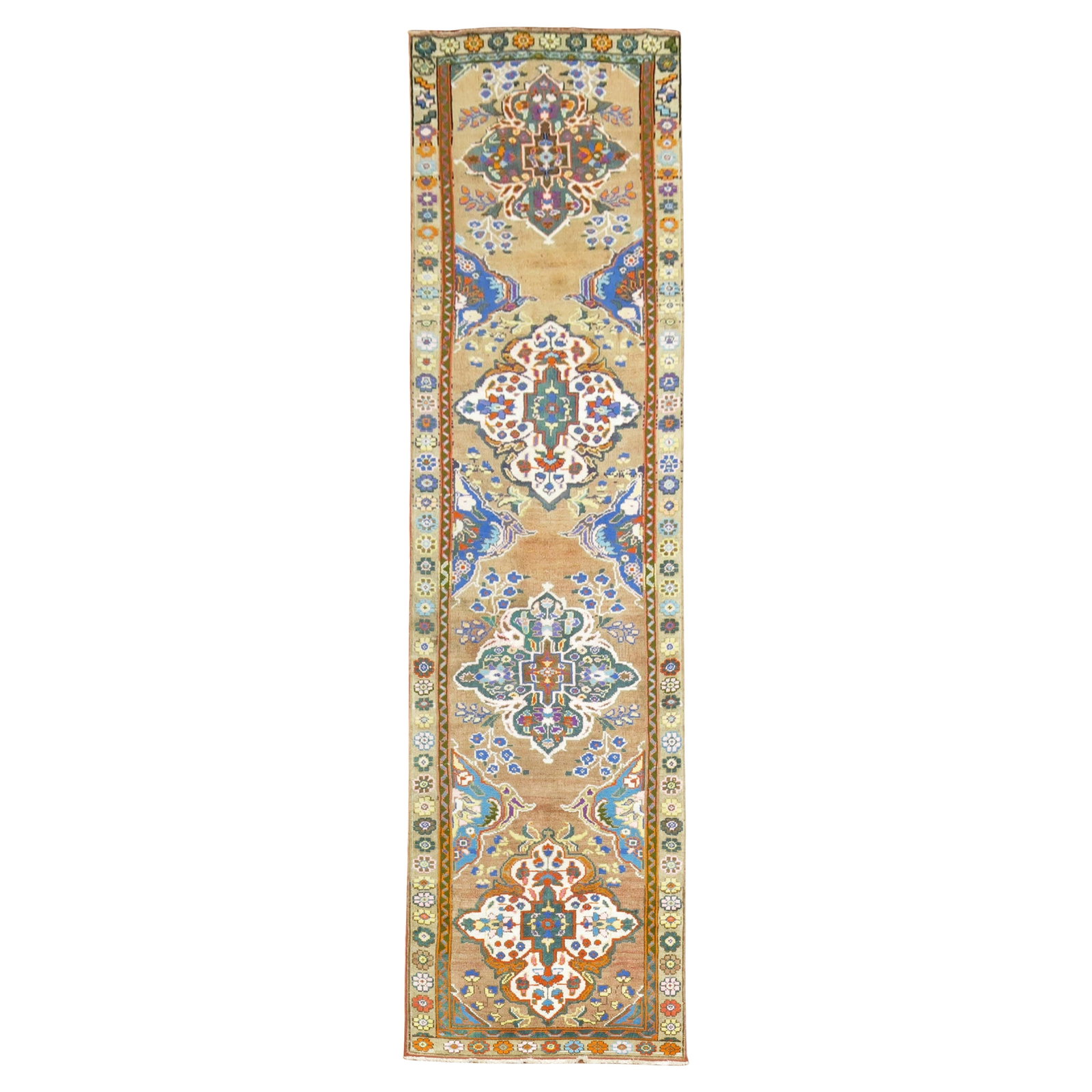 Vintage Turkish Anatolian Runner 39 x 145 Inches Gothic Revival Wool Hand-Woven: Vintage Turkish Anatolian Runner 39 x 145 Inches Gothic Revival Wool Hand-Woven Discover the vibrant beauty of this Vintage Turkish Anatolian Runner, a stunning piece from the mid 20th century. Hand-w