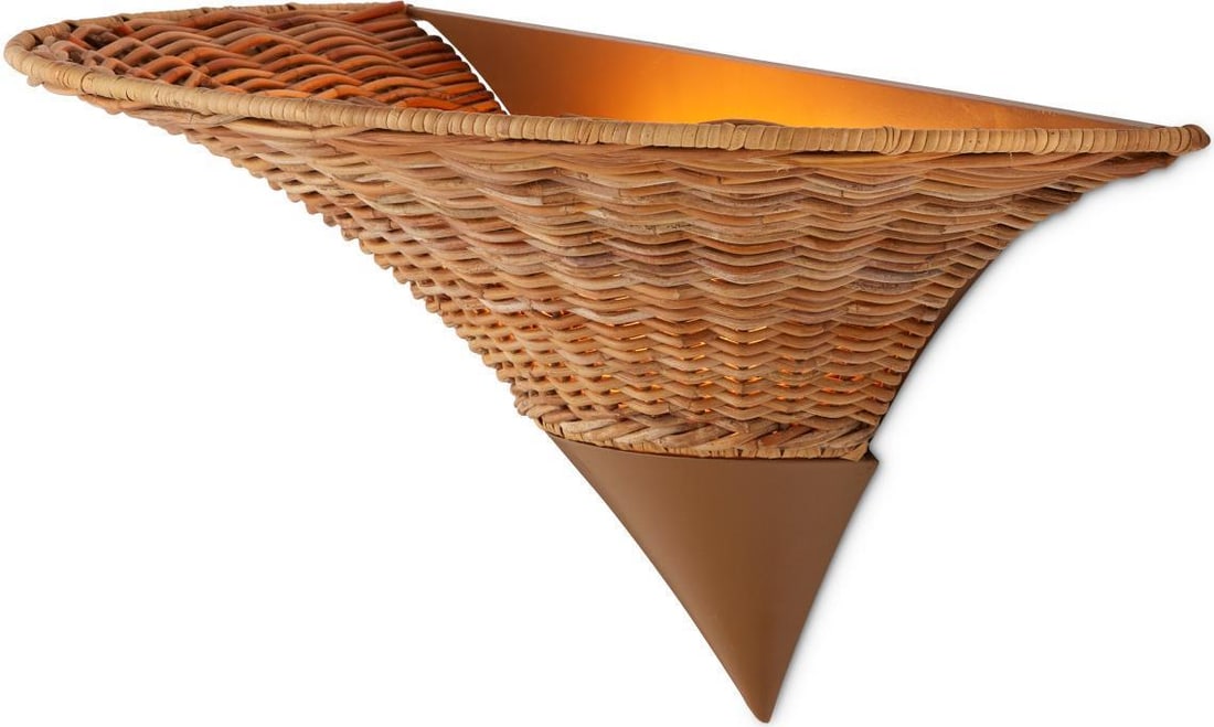 Currey Zola Wall Sconce Khaki Natural Finish 12H 26W 11D: Currey Zola Wall Sconce Khaki Natural Finish 12H 26W 11D Illuminate your space with the stylish Zola Wall Sconce, featuring a beautiful khaki and natural finish. This medium-sized sconce is designed t