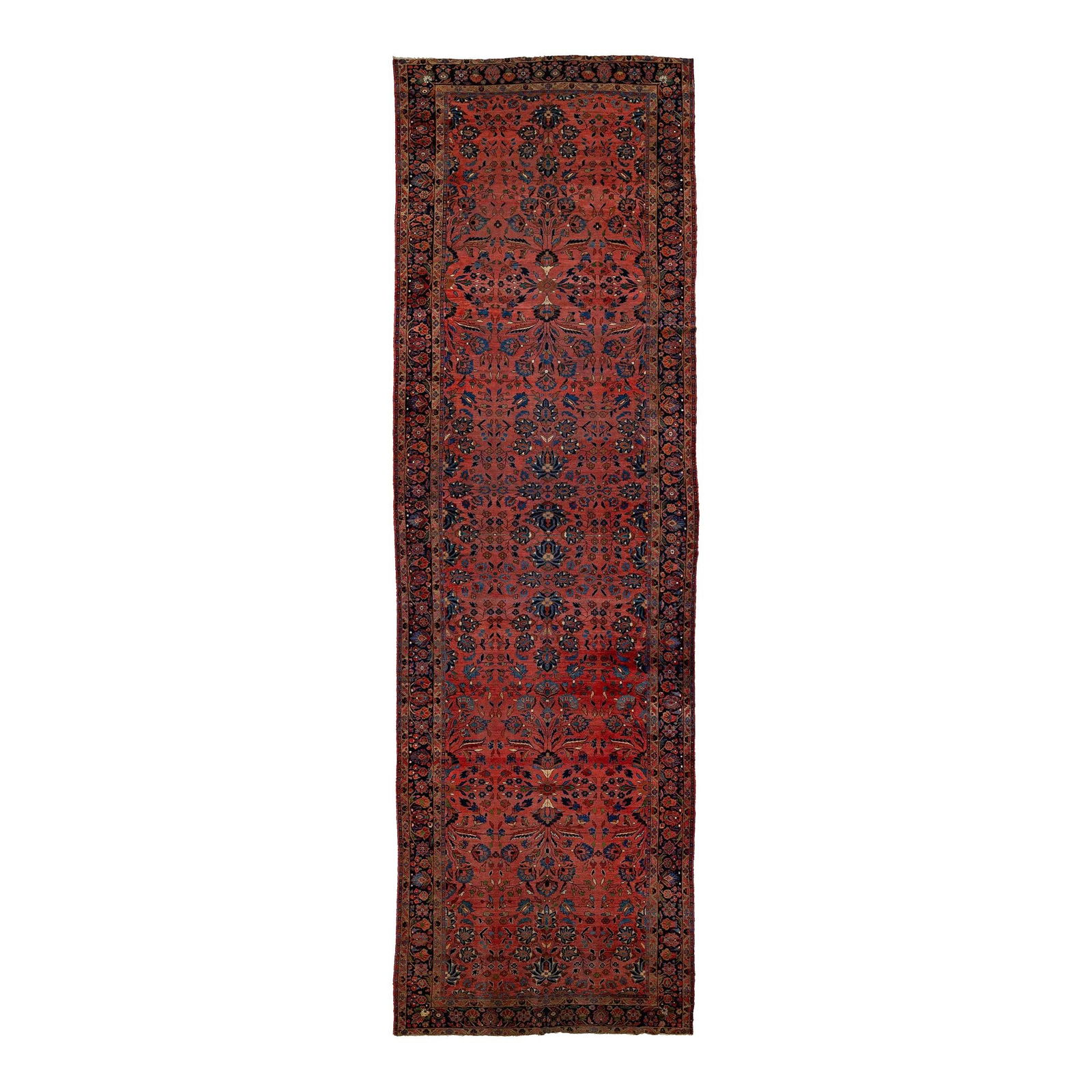 Antique Persian Lilihan Wool Rug 7'3 x 23'5 Red Floral Design (1 of 10)