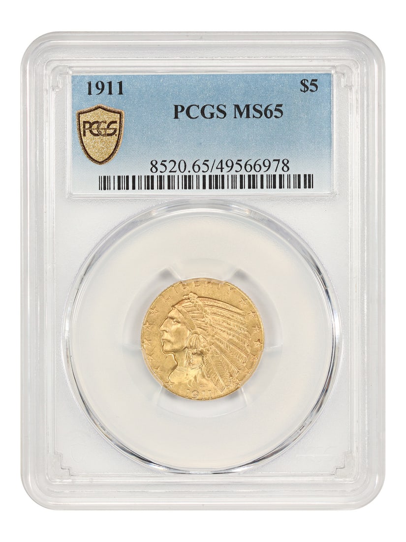 1911 Indian $5 Gold Coin PCGS Graded MS65 Gem (1 of 4)