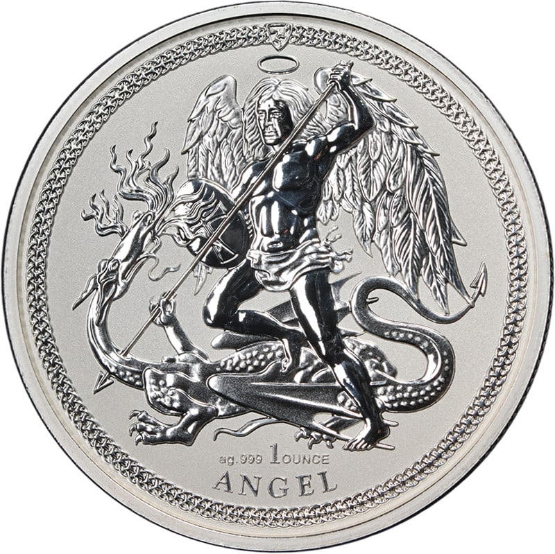 Isle of Man 2017 Silver Angel 1 oz Reverse Proof Coin .999 Fine (1 of 2)