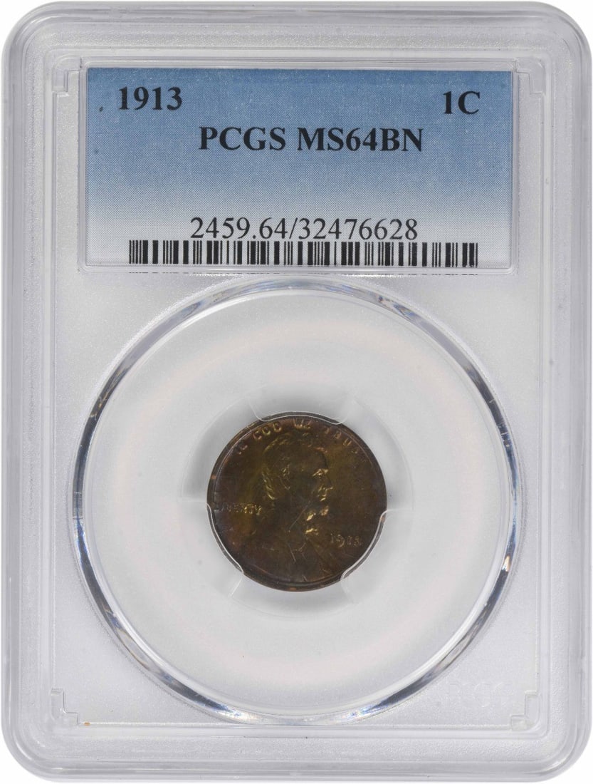1913 Lincoln Wheat Cent MS64 Brown PCGS Certified (1 of 2)