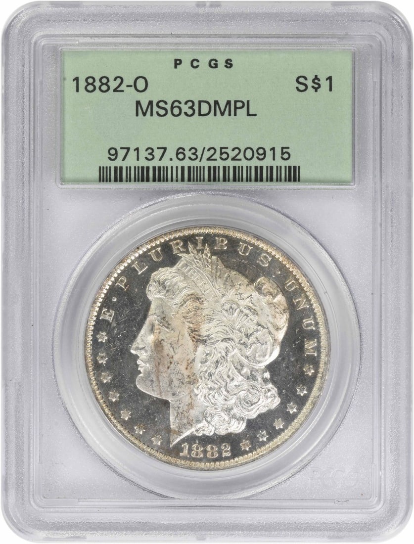 PCGS MS63DMPL 1882-O Morgan Dollar Uncirculated 90 Percent Silver Coin (1 of 4)