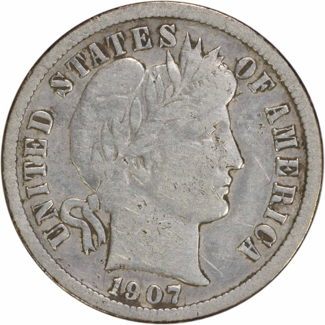 1907-O Barber Silver Dime VF Uncertified 10C US Coin (1 of 2)