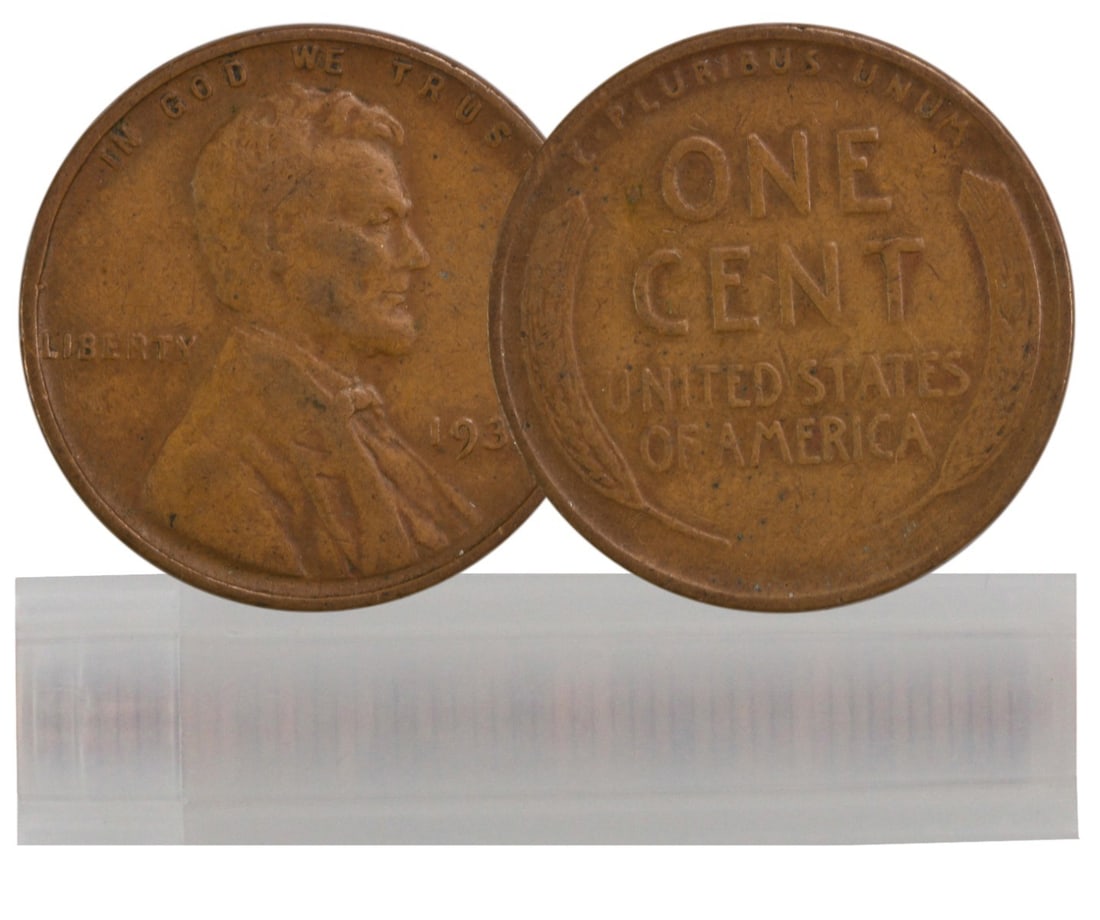 1931 Lincoln Wheat Cent Roll of 50 Circulated Copper Coins (1 of 1)