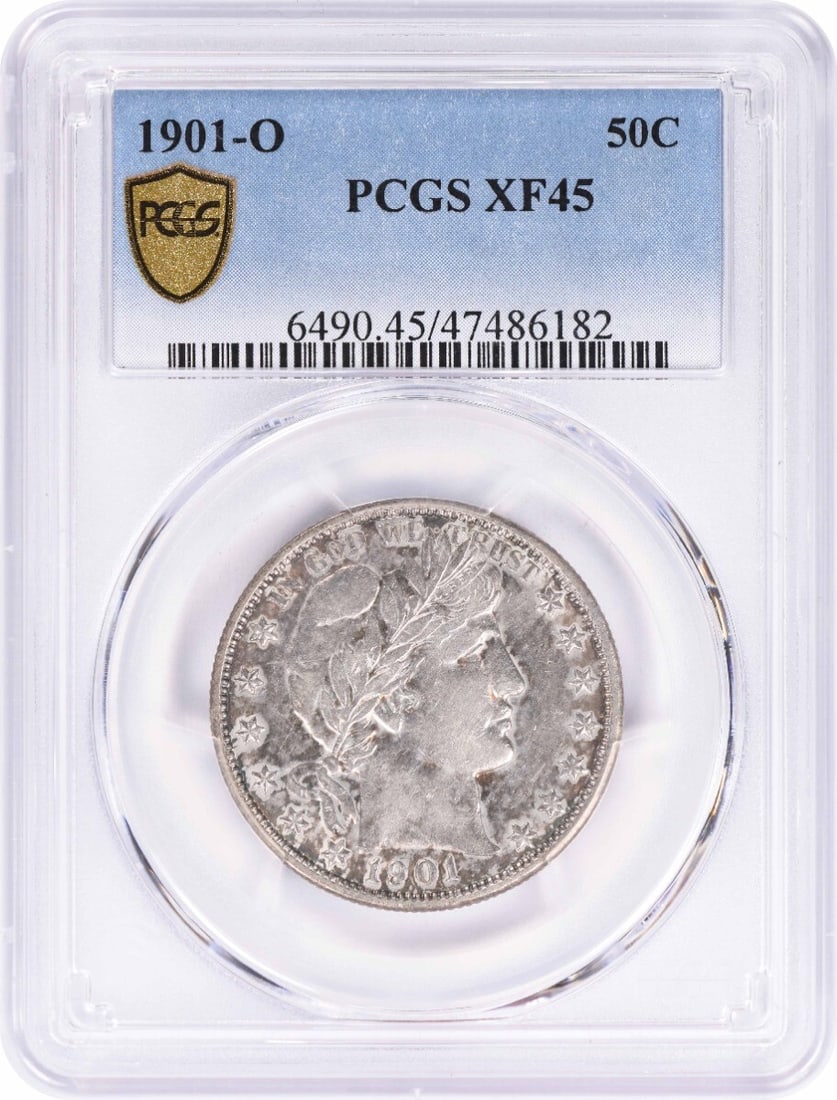 1901-O Barber Silver Half Dollar EF45 PCGS Certified Coin (1 of 2)
