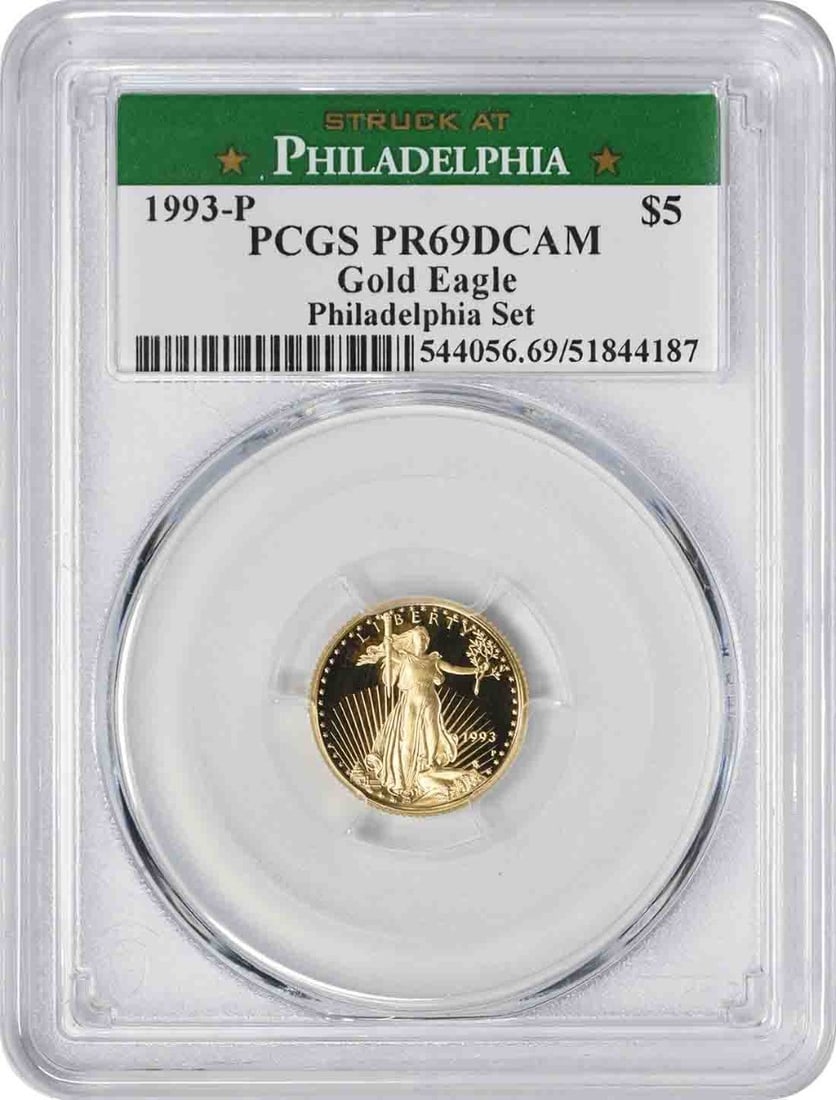 1993-P $5 American Gold Eagle Proof PR69DCAM PCGS Certification (1 of 2)
