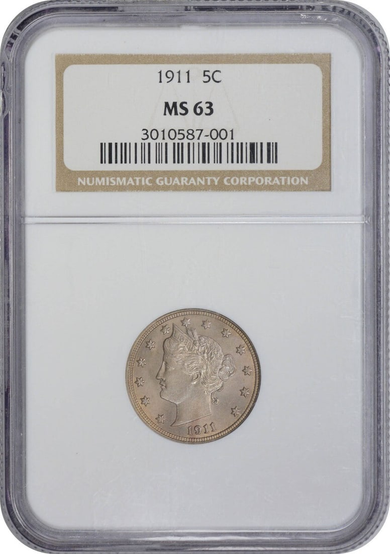 1911 Uncirculated Liberty Nickel MS63 NGC Certified 5C (1 of 2)