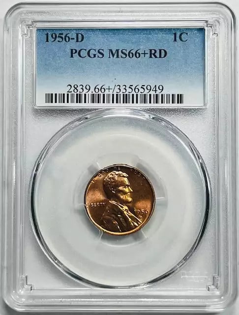 1956-D Lincoln Wheat Cent PCGS MS66+ Red Uncirculated Copper (1 of 2)