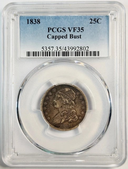 1838 Philadelphia Silver Quarter PCGS VF35 (1 of 3)