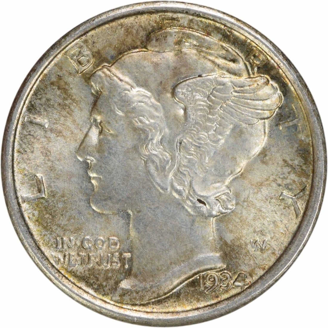 1934 Mercury Dime Silver 10C Choice BU Plus Uncertified Full Bands (1 of 2)