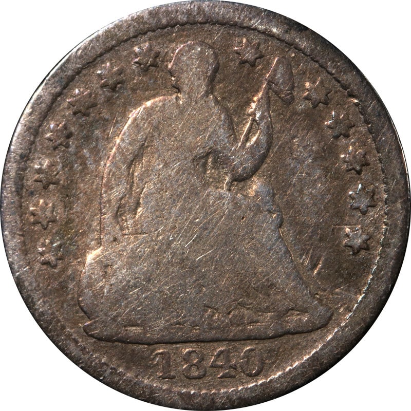 1840-P Seated Liberty Half Dime Silver with Drapery (1 of 2)